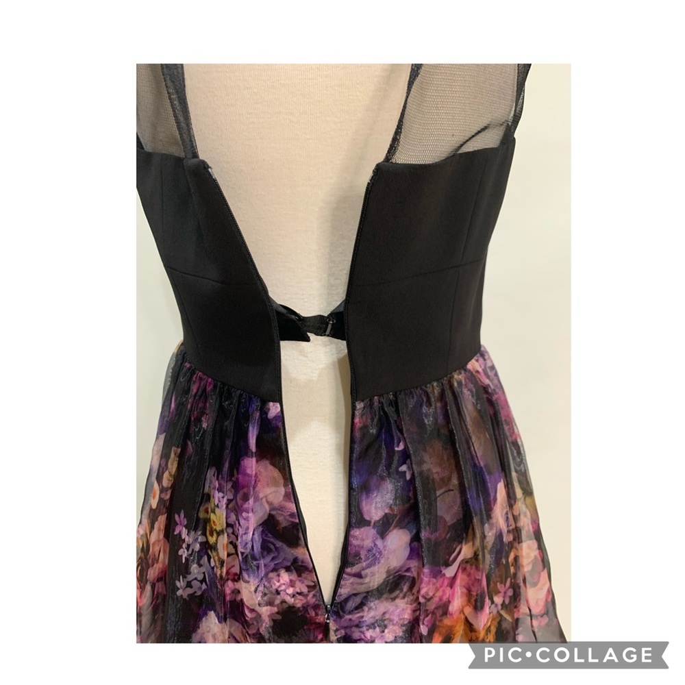 Aidan mattox organza floral skirt midi dress - Picture 5 of 10